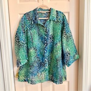 Blue and green Allison Daley top